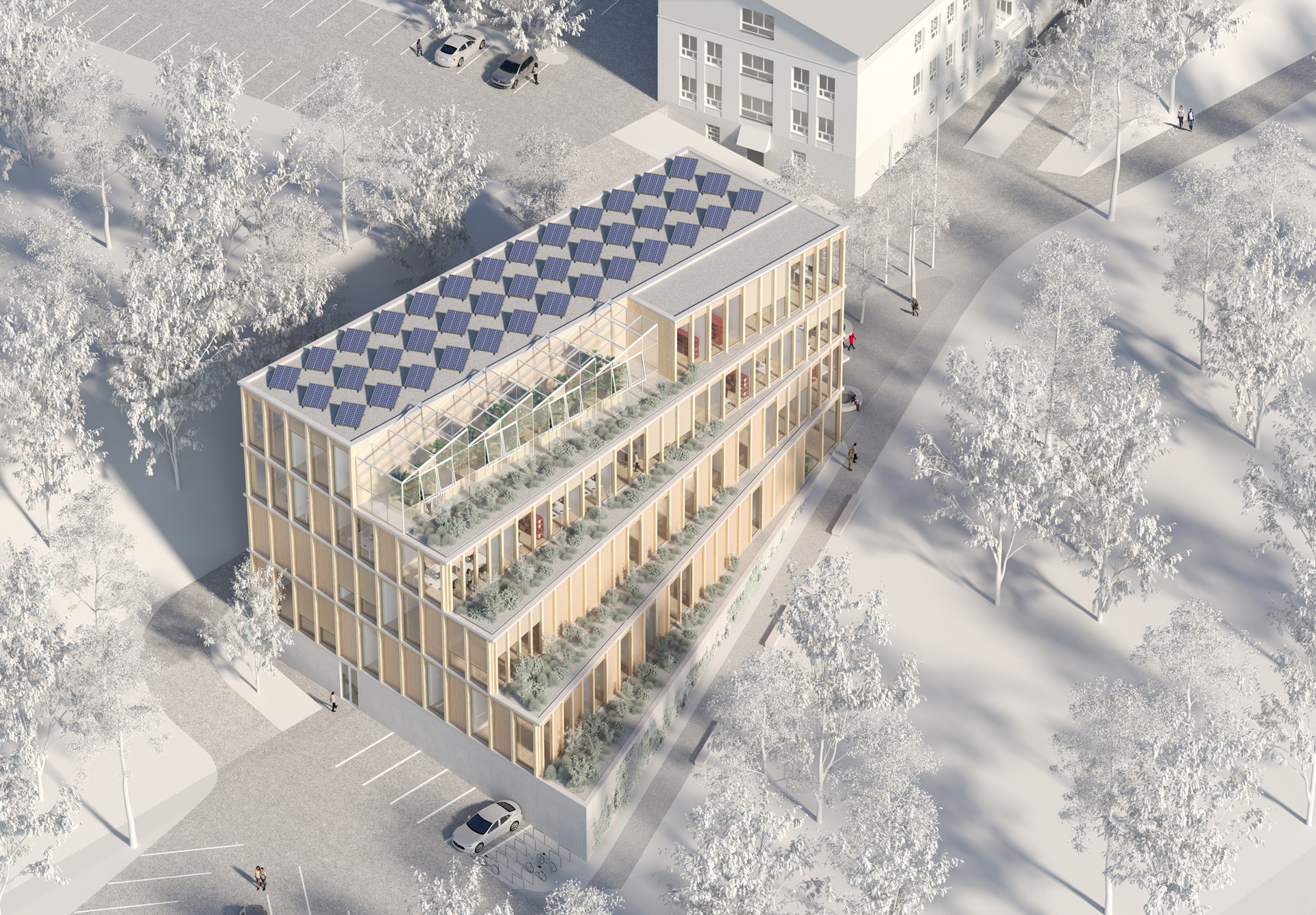 SLOVENIAN FORESTRY INSTITUTE, University research and teaching building, Open competition, 2nd place, Ljubljana, Architecture, Studio Sadar